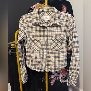 Women's Plaid Jacket - Black and Cream